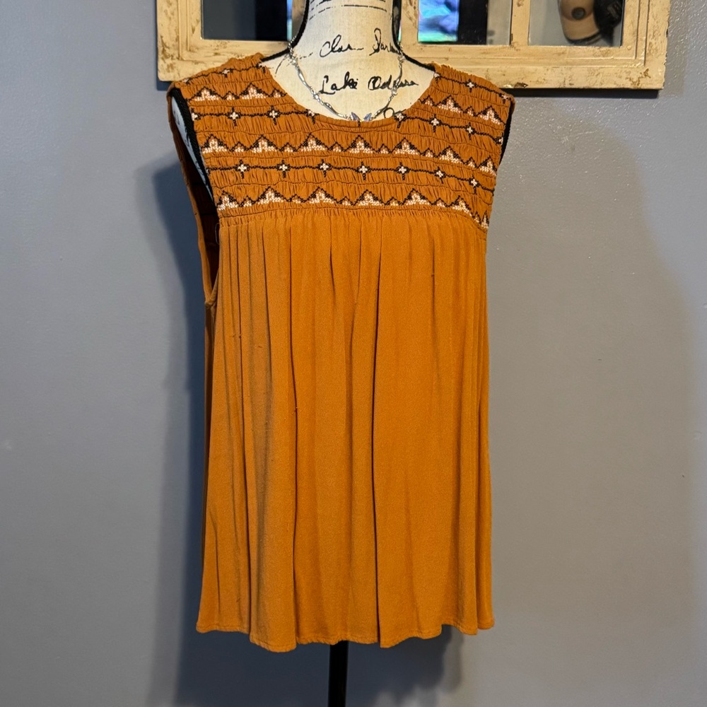 A.N.A Deep Orange Sleeveless Women's Top